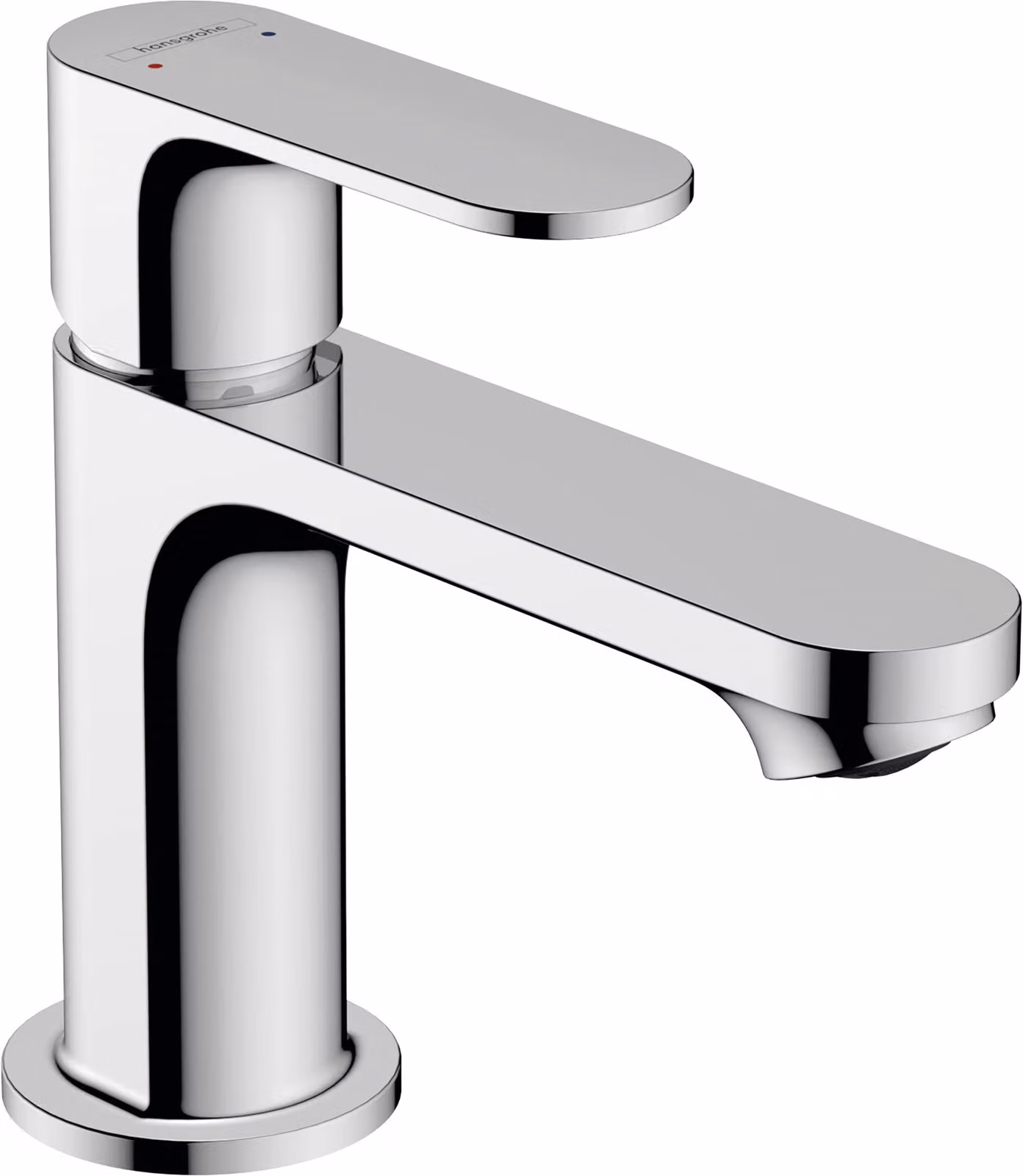 Miscelatore per lavabo Rebris S, altezza del beccuccio 80 mm, cromo, con asta di comando
