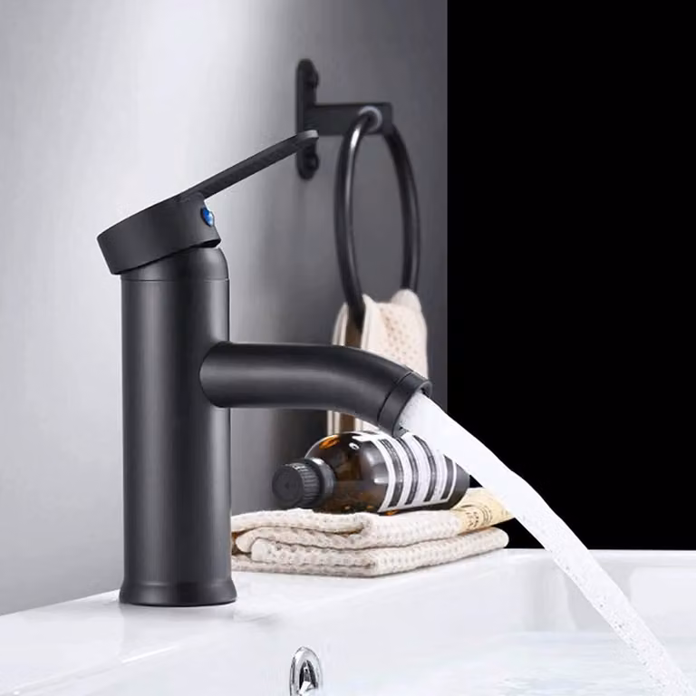 Rubinetto bagno nero, rubinetto bagno, rubinetto lavabo, rubinetto lavabo, acqua calda e fredda, nero