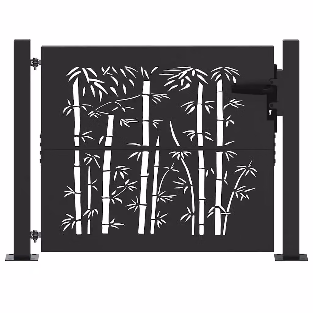 Cancello da giardino vidaXL in acciaio nero L: 110 cm, H: 105 cm – 2
