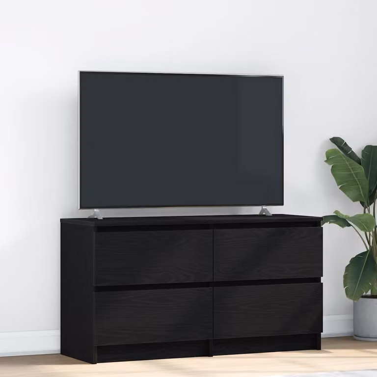 vidaXL Mobile Porta TV Nero in Legno Multistrato L: 100 cm, P: 35 cm, H: 54 cm