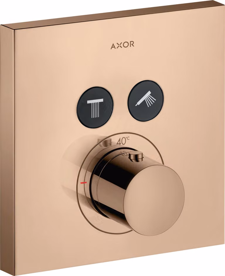 hansgrohe AXOR Starck ShowerSelect Thermostat carré à encastrer pour 2 consommateurs, 36715300, 36715300