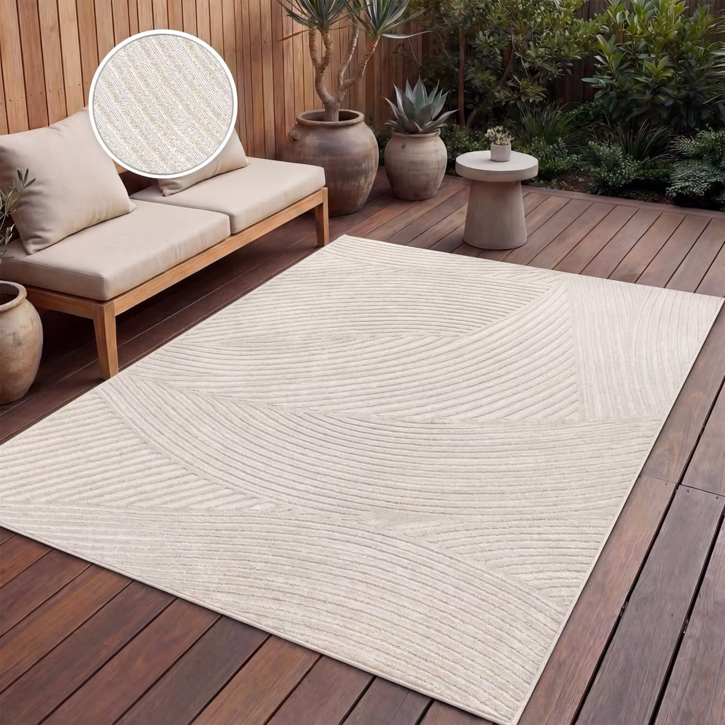 Tappeto per interni ed esterni Cotara beige L: 120 cm, P: 170 cm – 3