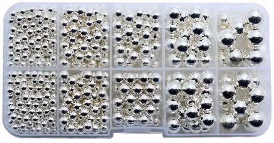 Set di perline in plastica, 850 pezzi, rotonde, articoli in plastica, decorazioni, plastica, 22 colori