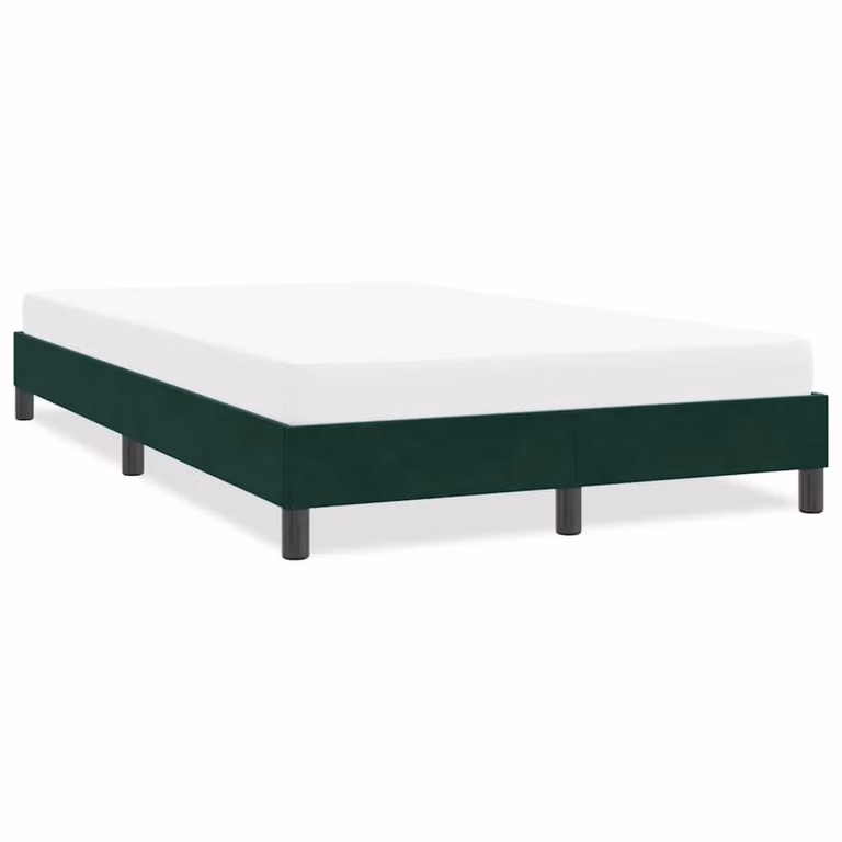 vidaXL Giroletto in Velluto Verde Scuro con Listelli in Legno L/P/H: 120 x 213 x 25 cm