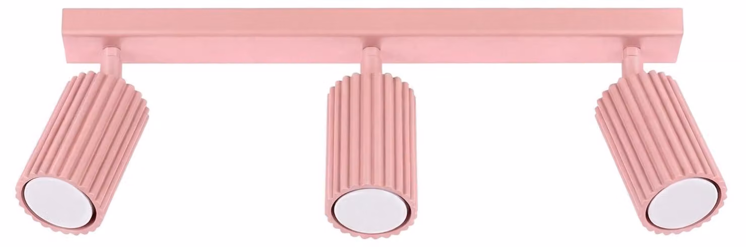 Plafoniera KARBON 3L rosa 3xGU10 10W alluminio 16.5x6.5x45cm Sollux Lighting