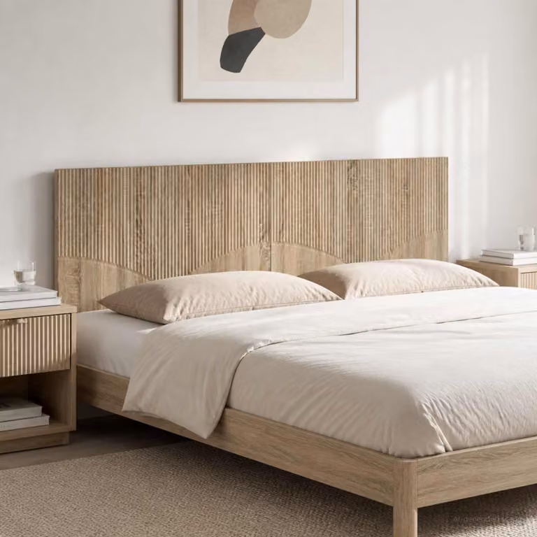 Testiera da muro vidaXL HOORN in legno ingegnerizzato Rovere Sonoma marrone con mensola integrata