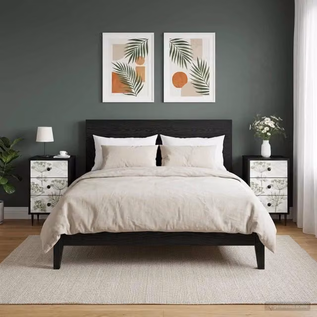 Armadio da Notte GOTHA 2 pz Rovere Nero 36 x 33 x 61 cm 8007348