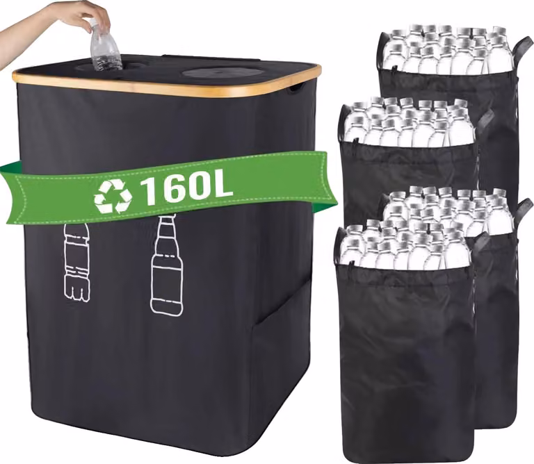 Cesto portaoggetti, capacità di 105 litri, design pieghevole, 160 litri