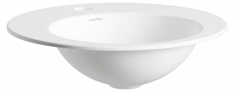 LAUFEN FORM lavabo à encastrer par le dessus, rond, 1 trou pour robinet, sans trop-plein, 400x400x140mm, blanc brillant, H517FM30001111, H517FM30001111