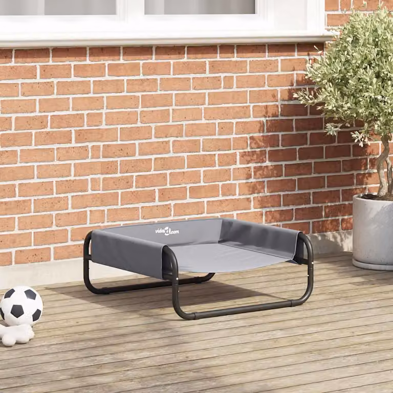 Letto per cani vidaXL grigio chiaro con struttura in metallo e bordo rialzato L/P/H: 57 x 57 x 24 cm