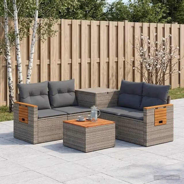Set di divani 6 pz Grigio e Grigio Scuro 55 x 55 x 37 cm 3447668