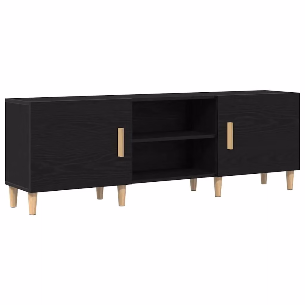 Mobile TV moderno vidaXL in legno rovere nero L: 150 cm, P: 30 cm, H: 50 cm – 2