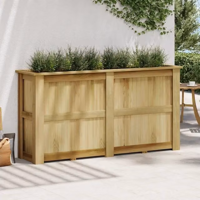 Fioriera Rialzata 196x50x100 cm in Legno di Pino Impregnato 49099