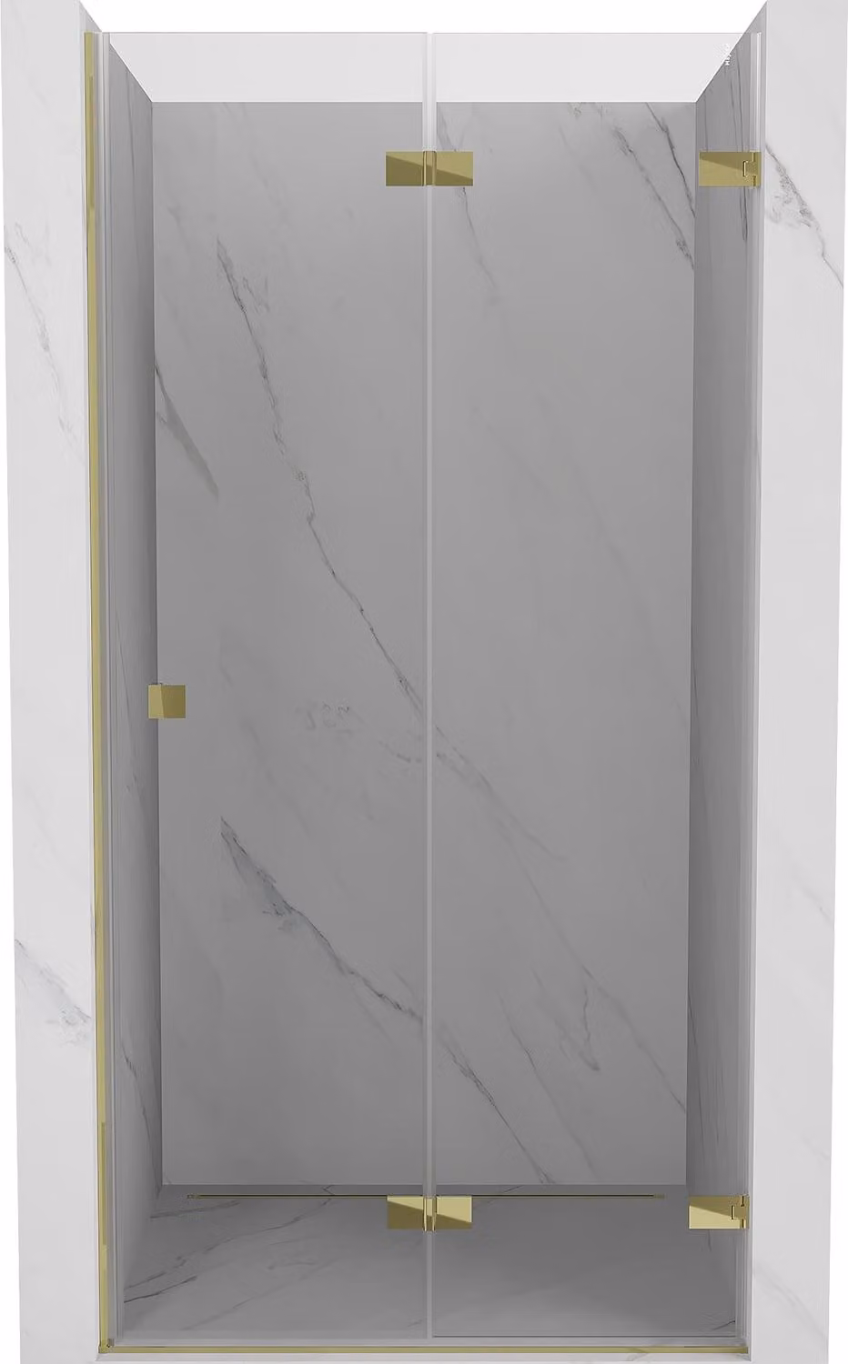 Mexen Lunar-F porta doccia pieghevole destra 55 cm, trasparente, dorata - 836-055-000-50-00-P