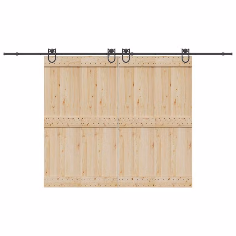 vidaXL Kit di Binari per Porte Scorrevoli in Acciaio Inox Nero Opaco
