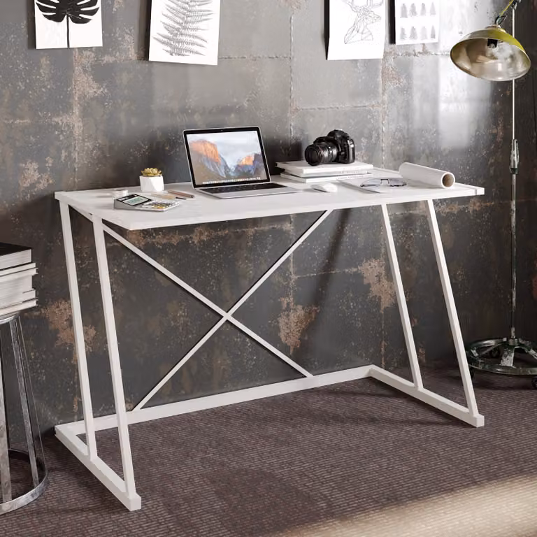 Skye Decor, Anemon - Bianco, Scrivania, Bianco, Cartoncino rivestito al 100 % di melamina, 120 x 75 x 75 cm