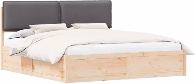 Letto matrimoniale | Letto per adulti | Letto con Testiera Rivestita Grigio scuro 200 x 200 cm