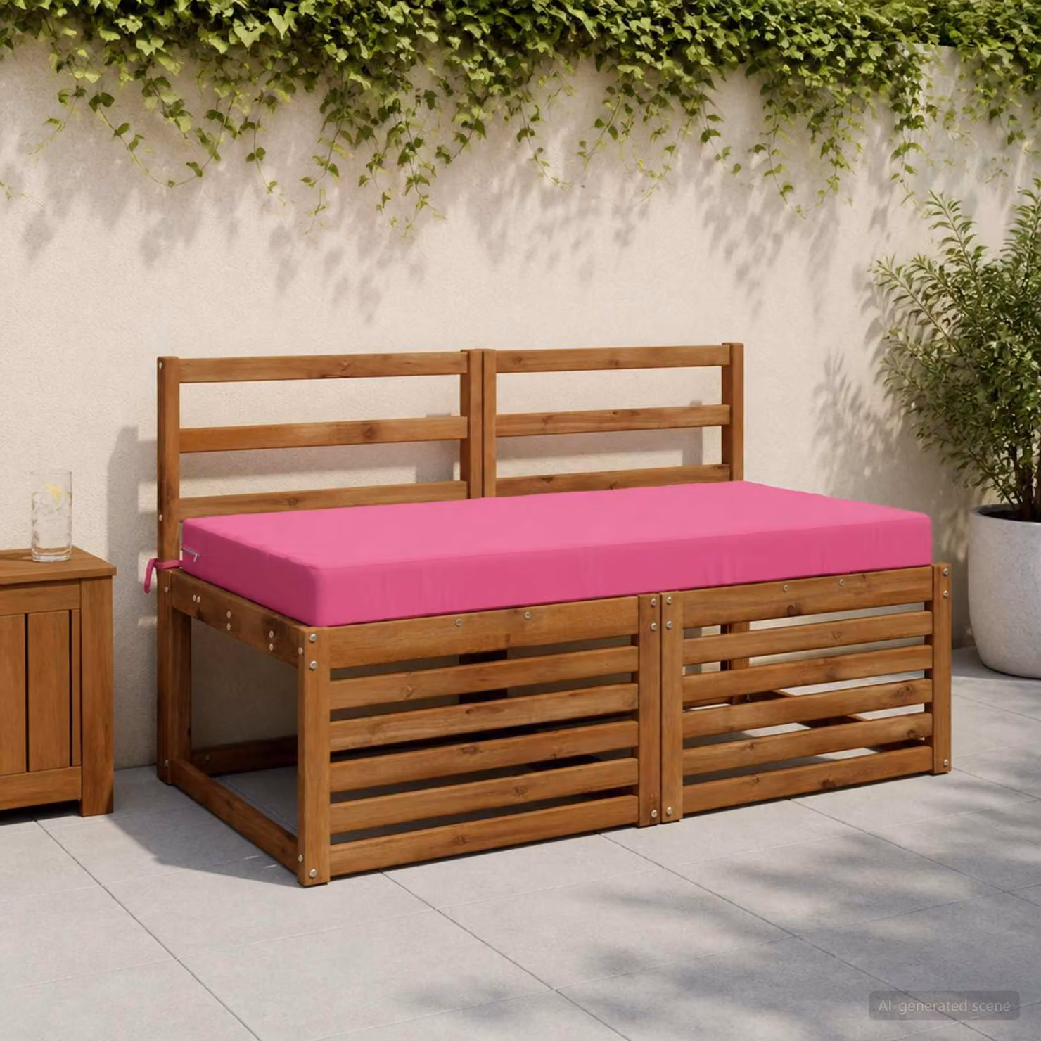 Cuscino per la seduta vidaXL SOEST in poliestere rosa con rivestimento lavabile e resistente ai raggi UV