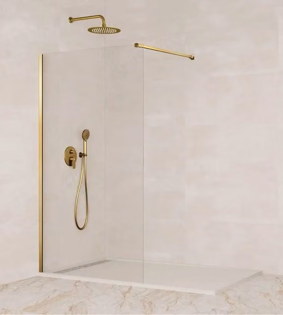 Parete doccia fissa Screen 8 mm 70 cm (66,5-68,0 cm) oro, vetro trasparente