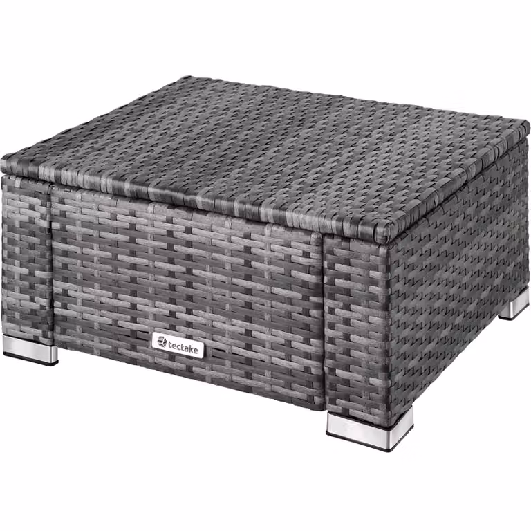 Pouf rettangolare moderno in rattan grigio con cuscini TecTake GmbH