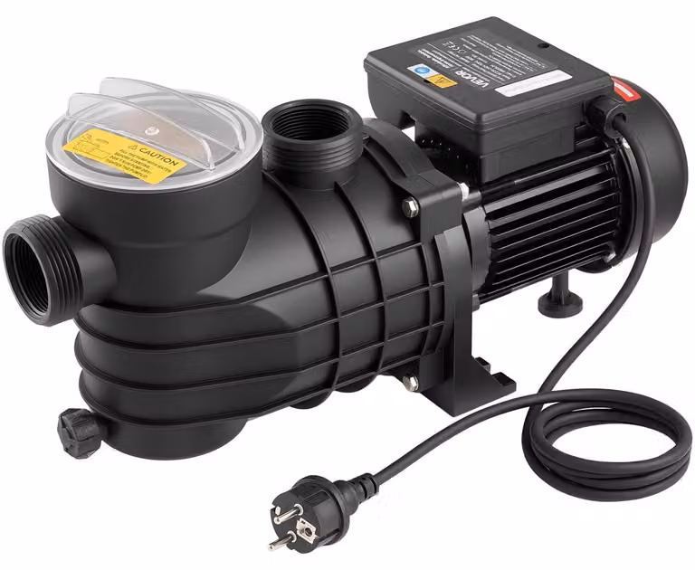 Pompa per piscina fuori terra, 180 W, portata massima 10.800 l/h, pompa per piscina a velocità singola, alimentazione CA 220-240 V, 2850 giri/min, prevalenza massima 8 m, con cestello filtrante e coperchio, per piscine fuori terra, vasche idromassaggio e
