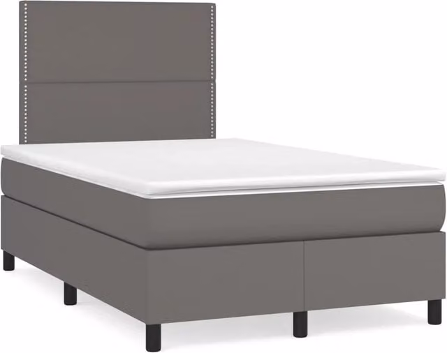 Letto con Giroletto a Molle, Materasso Ibrido e Illuminazione LED vidaXL, Grigio, L/P/H: 120 x 200 cm