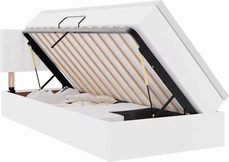 Letto con contenitore e LED con led Bianco Puro 90 x 200 cm