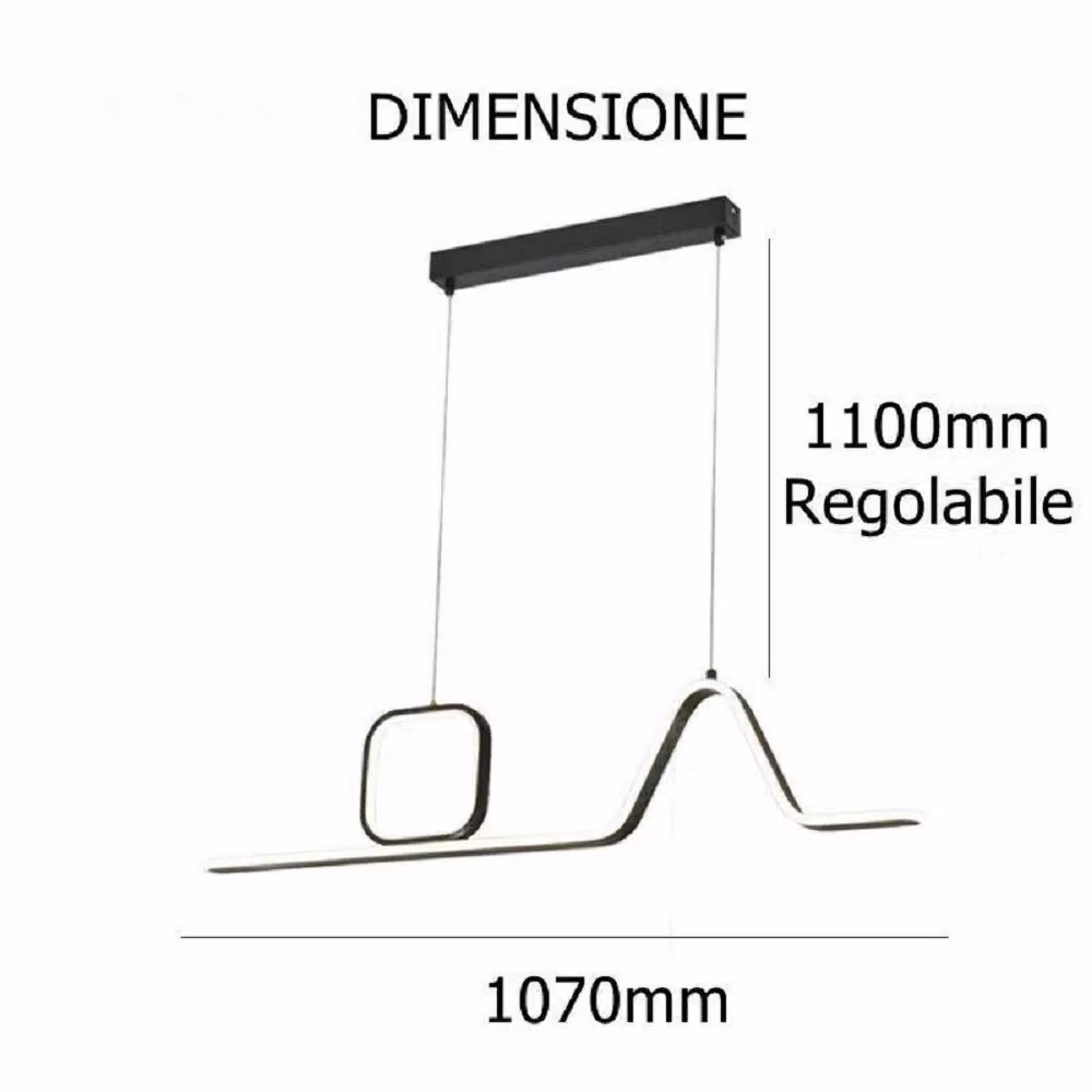 Lampadario a sospensione LED Trade Shop Traesio moderno nero con potenza 46W e regolazione temperatura colore – 2