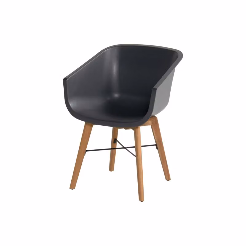 Set di 2 sedie AMALIA Eucalyptus HARTMAN in legno e plastica, stile scandinavo, colore Antracite, H 80 x L 55 x P 58 cm – 2