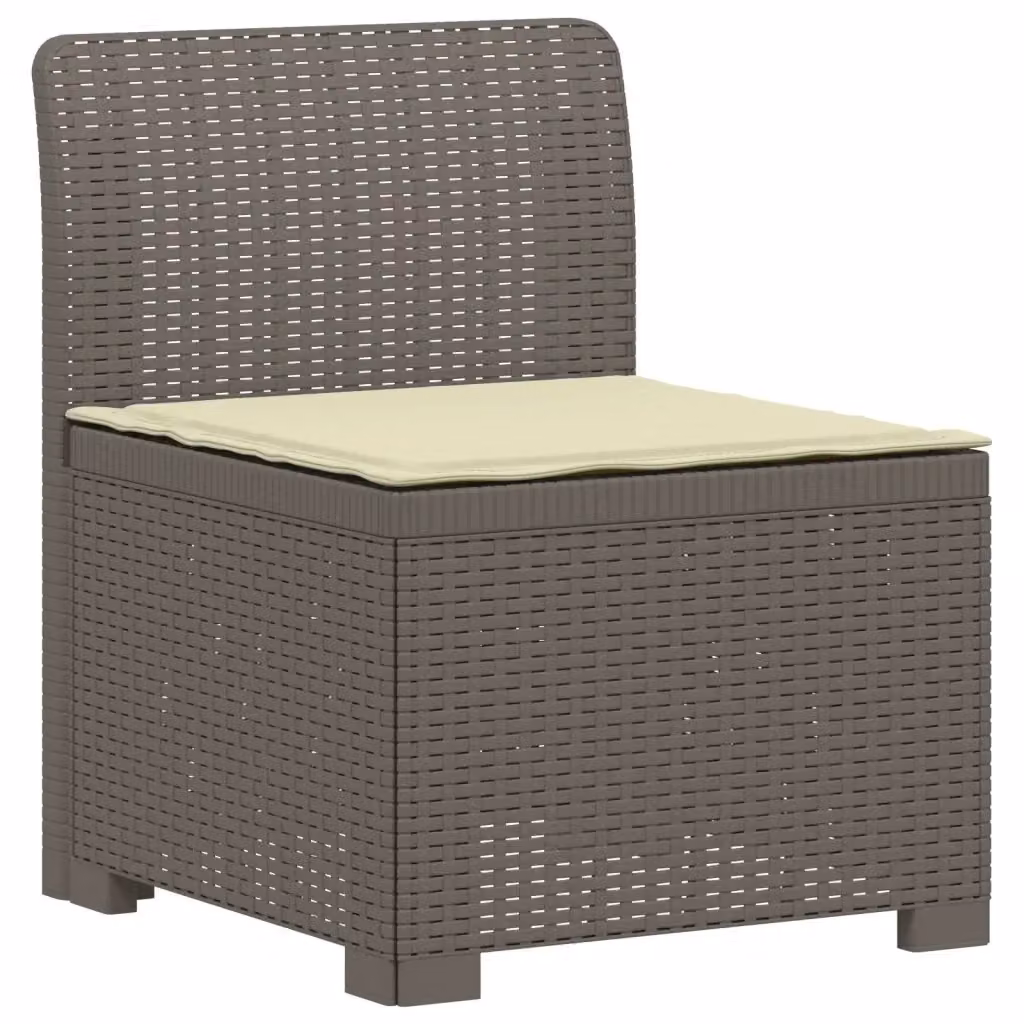 Divano da giardino a 1 posto con cuscino in rattan effetto moderno colore grigio L: 70 cm, P: 62 cm, H: 55 cm – 2