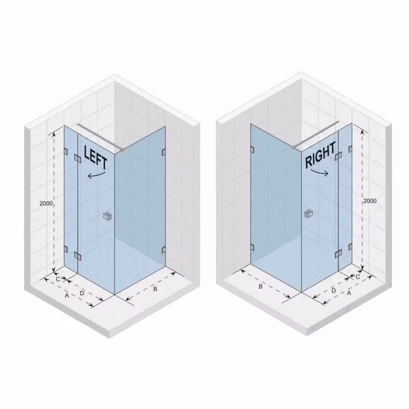 Cabina doccia angolare sinistra RIHO SCANDIC NXT 203 in vetro trasparente e nero L/P/H: 180 x 90 x 200 cm – 2