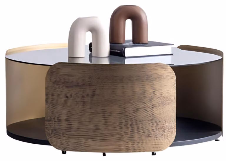 Braun-Schwarzer Couchtisch Wohnzimmer Tische Designer Holztische