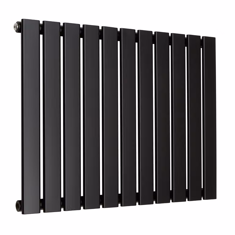 Radiatore di Design Orizzontale Piatto - Nero - 595mm x 770mm (Pannello Singolo) - Sterling Arlie by Hudson Reed