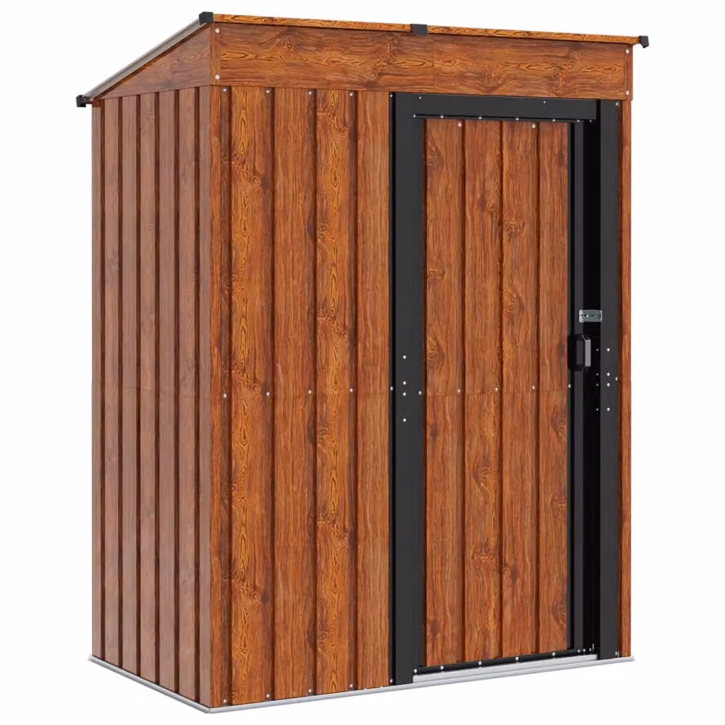 Casetta da giardino vidaXL in metallo marrone L: 137 cm, P: 81 cm, H: 180 cm – 2