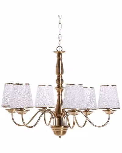 Beliani Lampadario in Metallo ottone e vetro acrilico a 6 punti luce