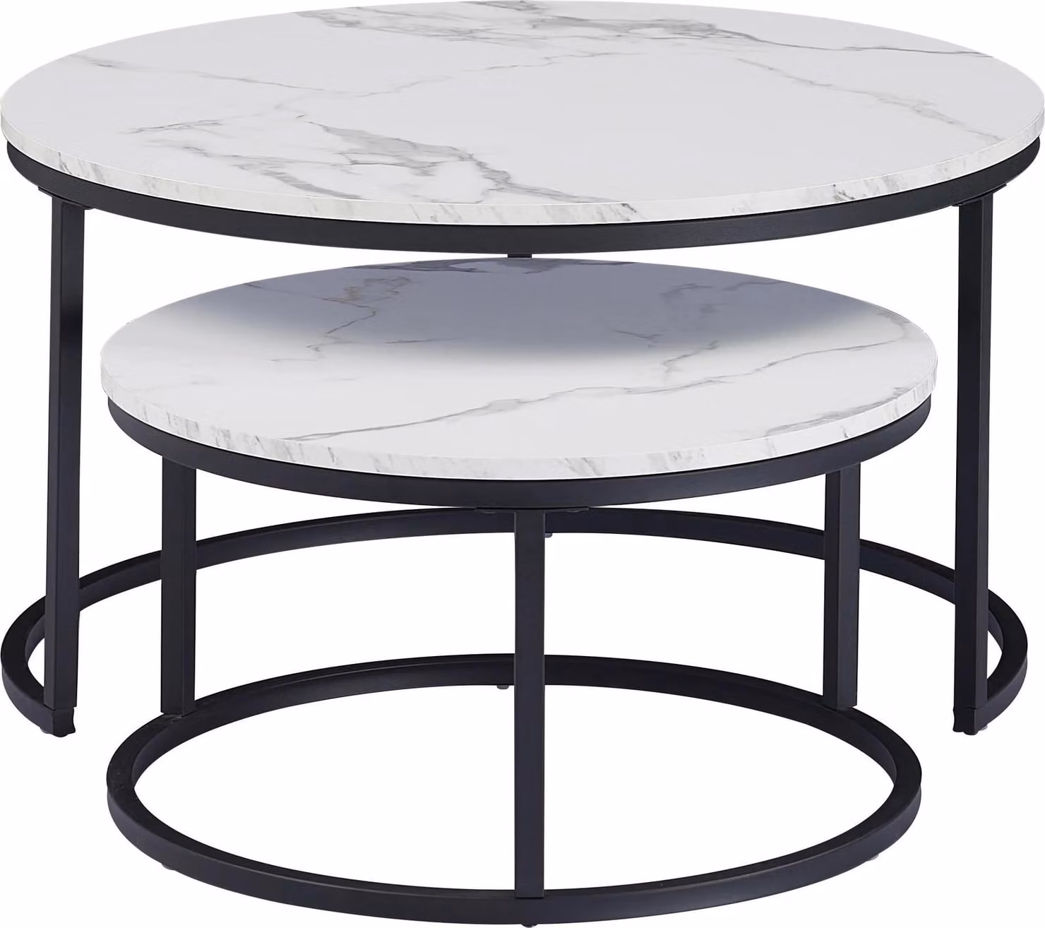 Tavolino da salotto, combinazione marmo bianco e legno