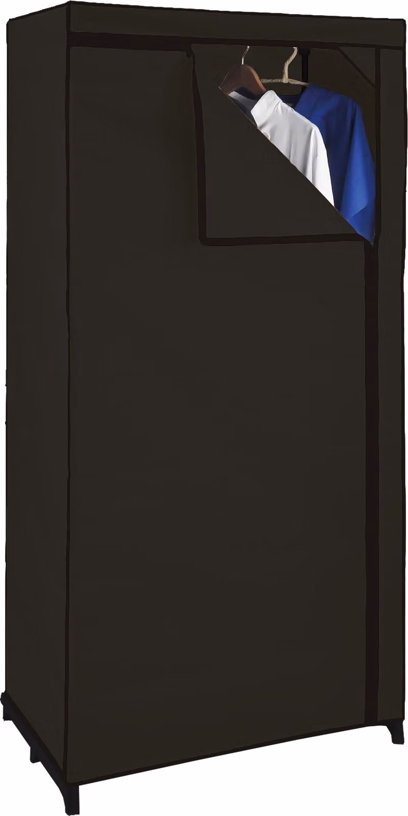 Armadio in tessuto nero - 150 x 75 x 50 cm - Armadio mobile con appendiabiti