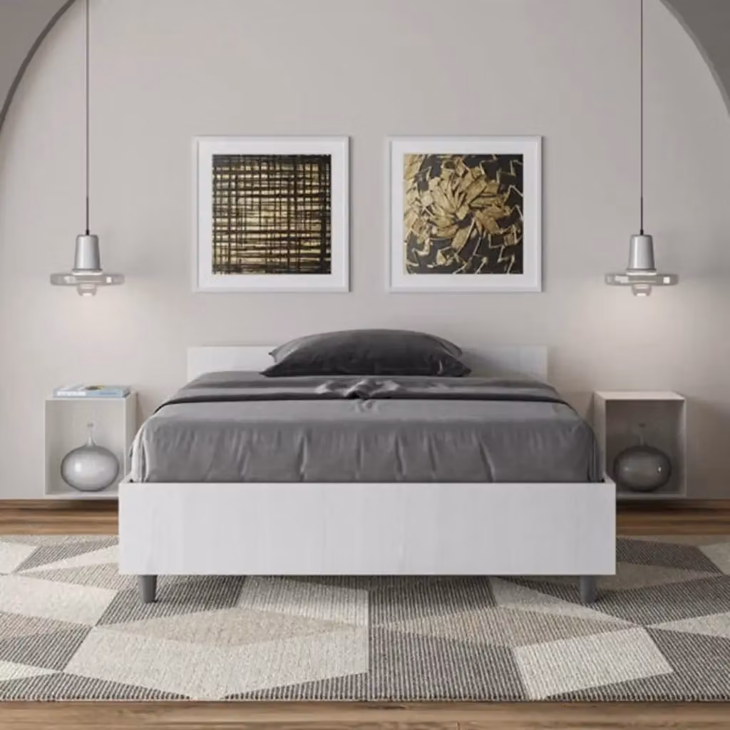 Letto una piazza e mezza Nuamo bianco frassino senza rete L 120 cm x P 200 cm – 2