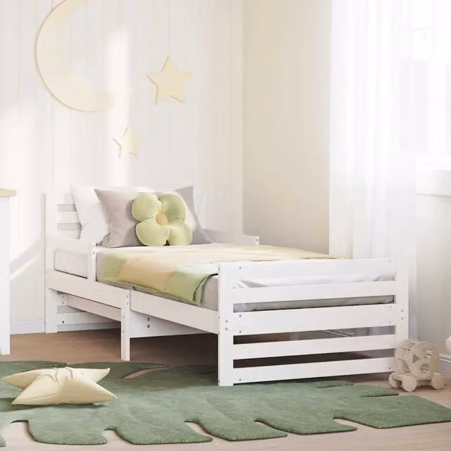 Struttura letto moderno vidaXL in legno e MDF bianco per bambini L/P: 80 x 200 cm