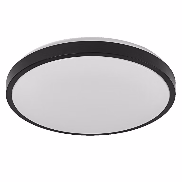 LEDVANCE ORBIS LONDON Plafoniera LED 480mm, nera, 36W, 4150lm, colore della luce bianco caldo, distribuzione della luce molto omogenea, lunga durata, modulo LED installato in modo permanente, rotonda, classe di protezione IP20, 3000K