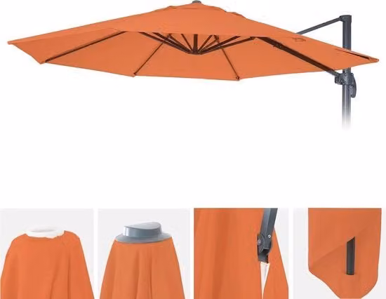 Parasole a tesa circolare Ø3m - 220g/m² poliestere, resistente all'acqua e con ventilazione