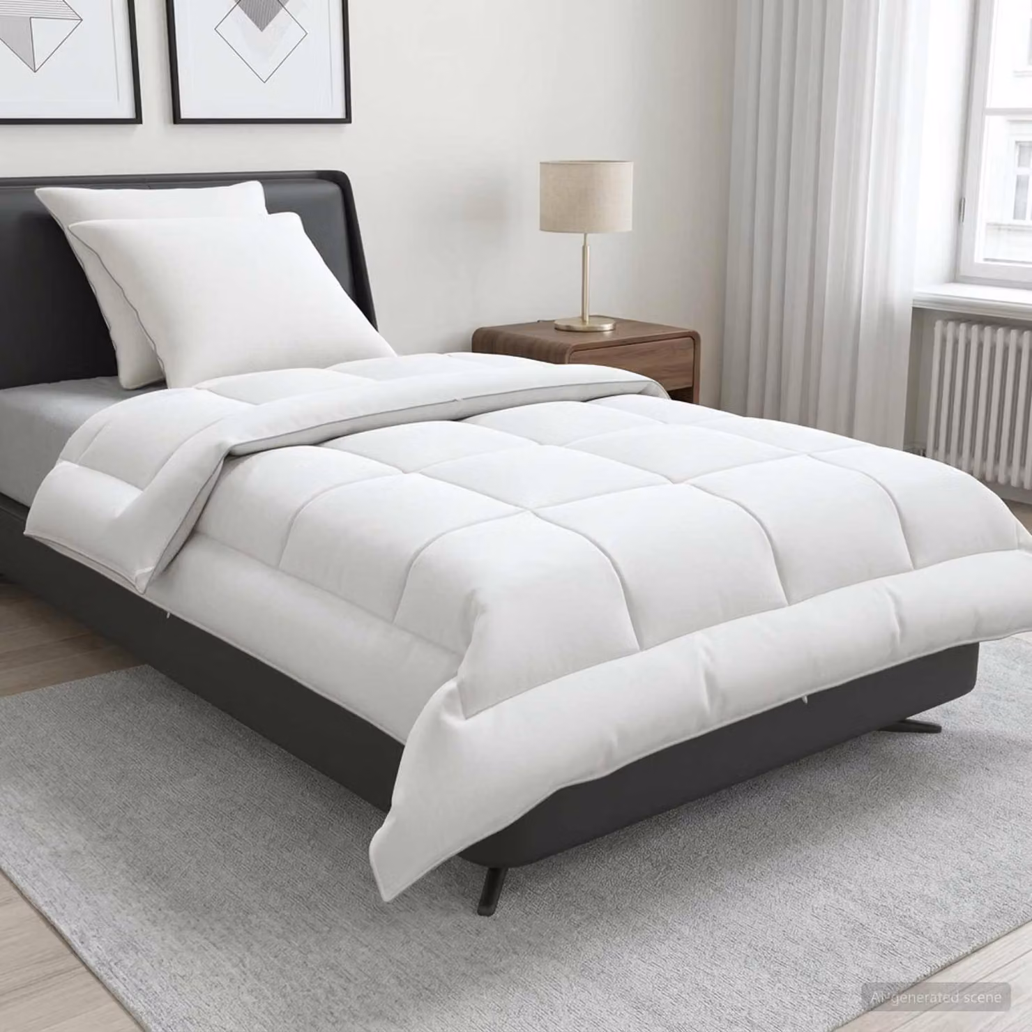 Set di piumone e cuscini 3 pz vidaXL Estate in Lana e Cotone, Bianco, 140x220 cm