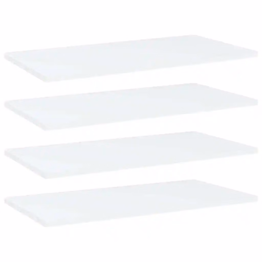 Set di 4 ripiani per libreria da parete vidaXL in legno multistrato bianco, L: 60 cm, P: 30 cm, H: 1,5 cm