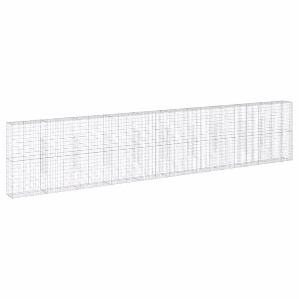 Cesto Gabbione con Copertura Videx in Acciaio Zincato Grigio L: 1000 cm, P: 50 cm, H: 200 cm – 2