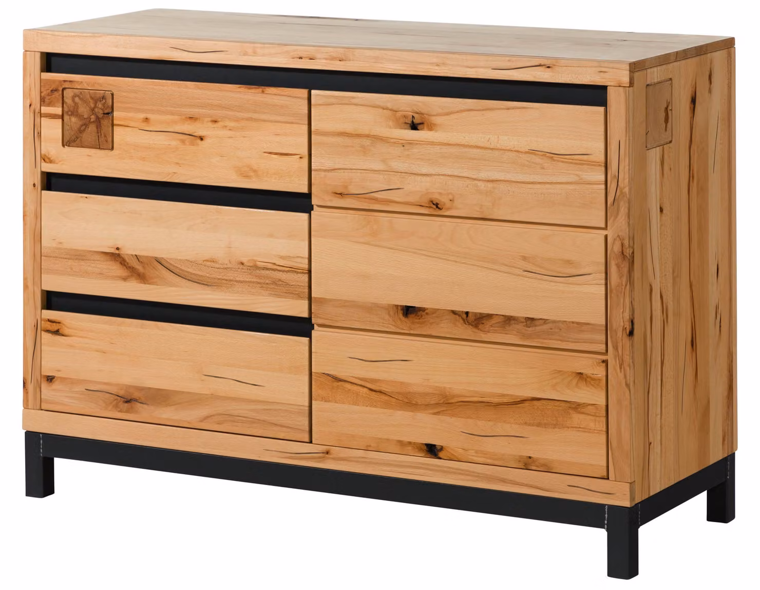 MASSIVMOEBEL24 | Credenza in legno di faggio 120x45x85 oliato naturale VILLANDERS #110