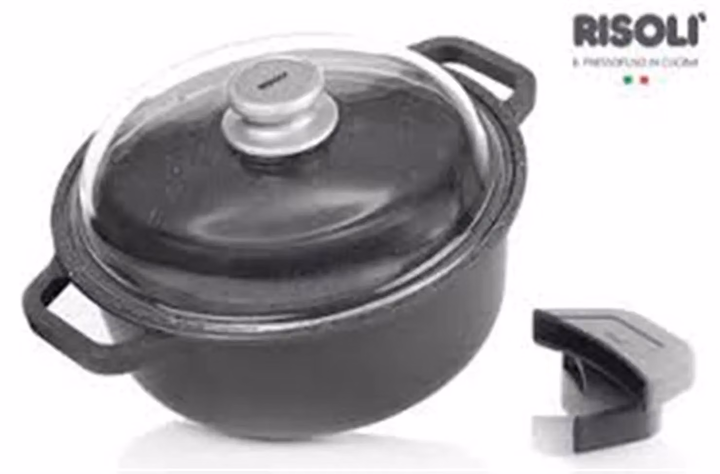 Casseruola Granito Hard Stone ad induzione in alluminio pressofuso con coperchio e due maniglie, diam. 24cm