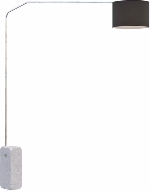 Piantana Contemporanea Slope Marmo Bianco Tessuto Nero 1 Luce E27