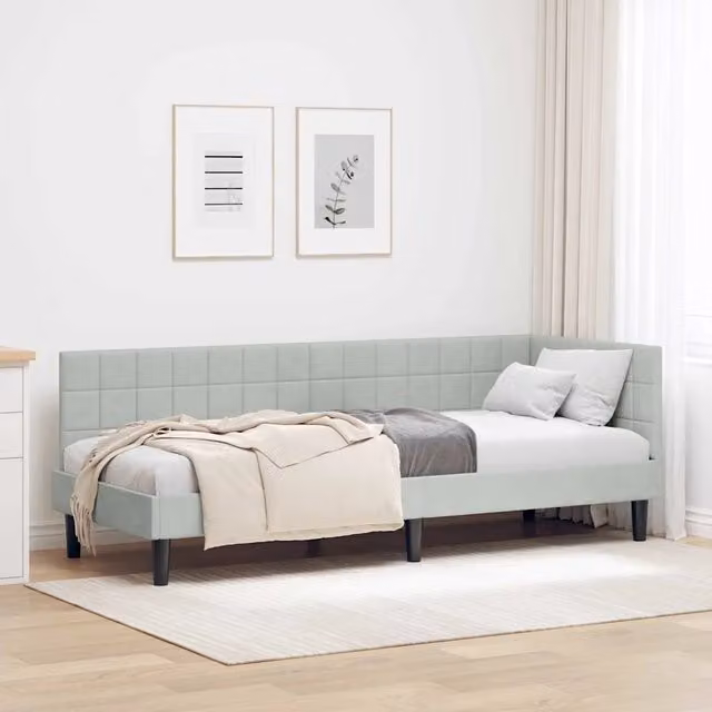 Letto con cornice imbottita in velluto grigio vidaXL L: 200 cm, P: 80 cm, H: 84 cm