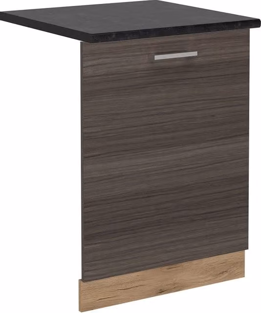 Pannello frontale per lavastoviglie da incasso Vicco R-Line Grigio nobile e Rovere dorato con PL Antracite, larghezza: 60 cm