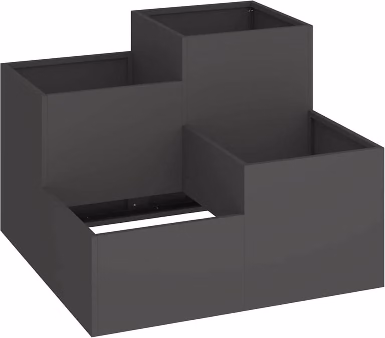 Vaso da giardino Nero 100 x 100 x 60 cm Acciaio